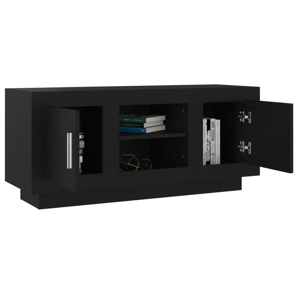 Tv-meubel 102x35x45 cm bewerkt hout zwart