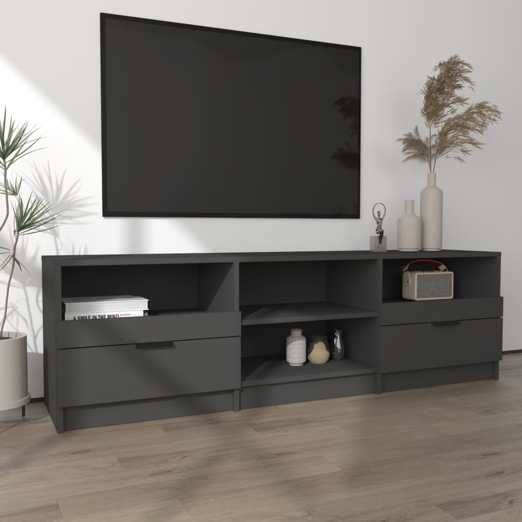 Tv-meubel 150x33,5x45 cm bewerkt hout zwart