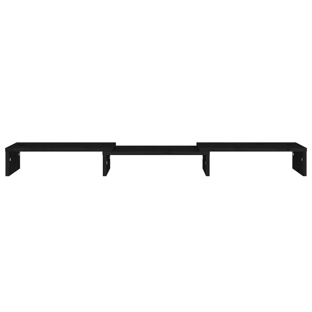 Monitorstandaard 80x24x10,5 cm massief grenenhout zwart