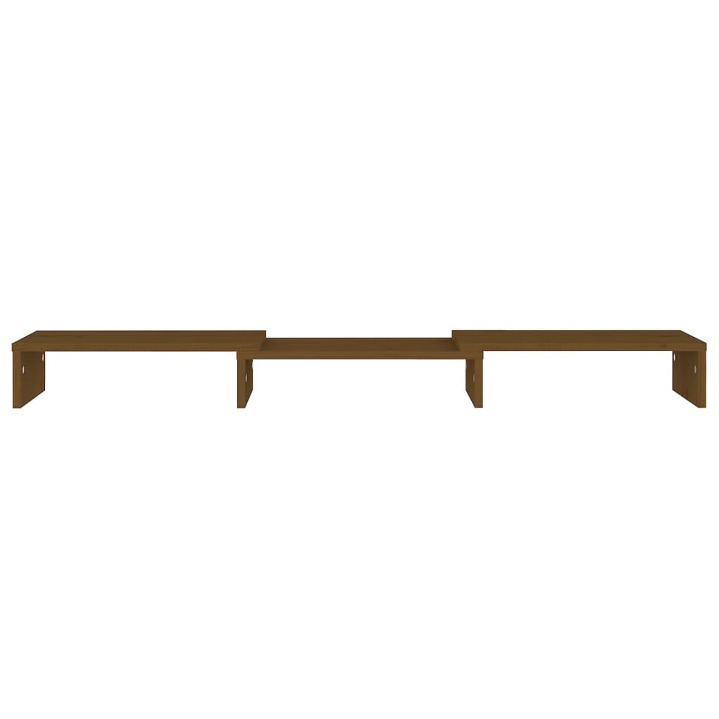 Monitorstandaard 80x24x10,5 cm massief grenenhout honingbruin