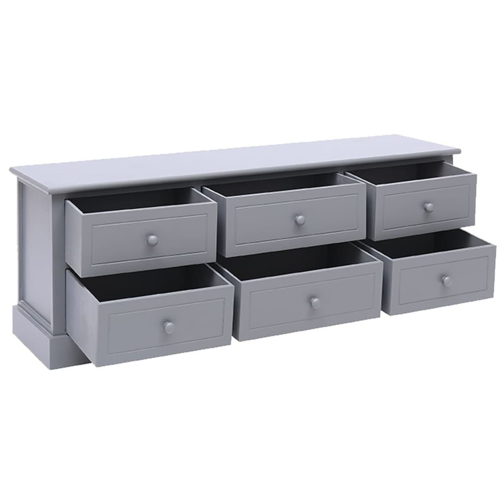 Tv-meubel 108x30x40 cm massief paulowniahout donkergrijs