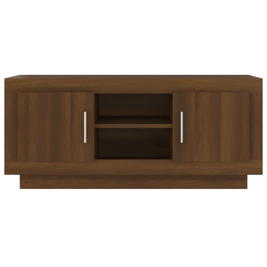 Tv-meubel 102x35x45 cm bewerkt hout bruineikenkleurig