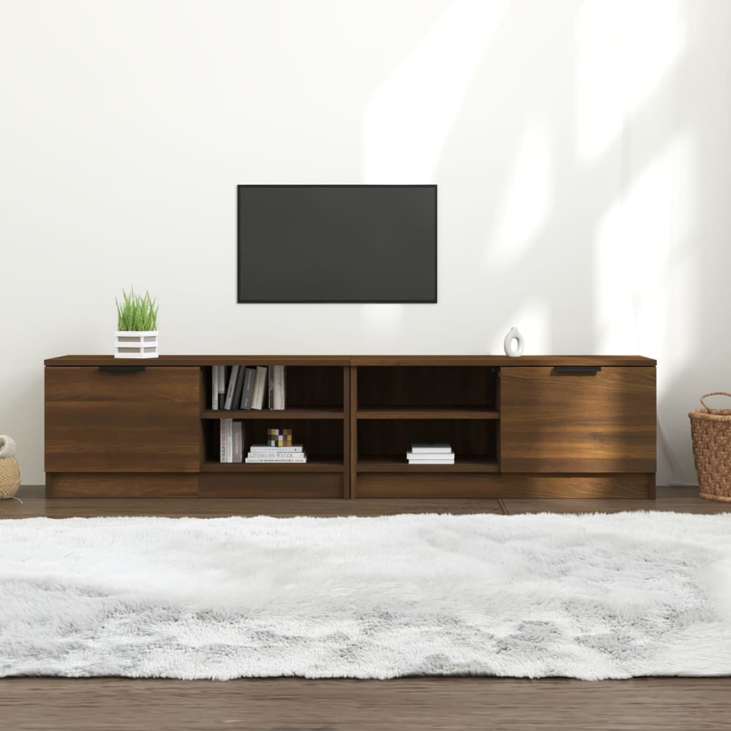 Tv-meubelen 2 st 80x35x36,5 cm bewerkt hout bruineikenkleurig
