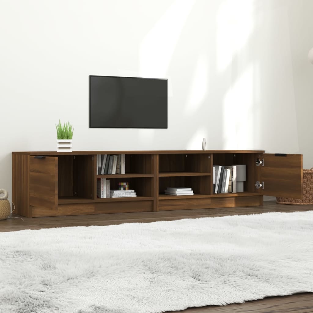 Tv-meubelen 2 st 80x35x36,5 cm bewerkt hout bruineikenkleurig