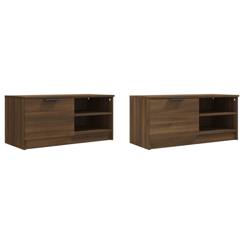 Tv-meubelen 2 st 80x35x36,5 cm bewerkt hout bruineikenkleurig