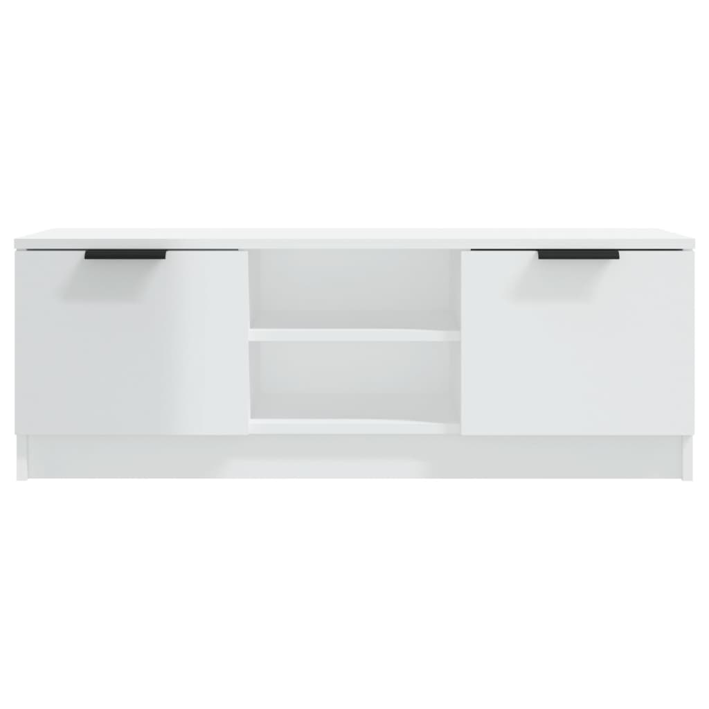 Tv-meubel 102x35x36,5 cm bewerkt hout hoogglans wit