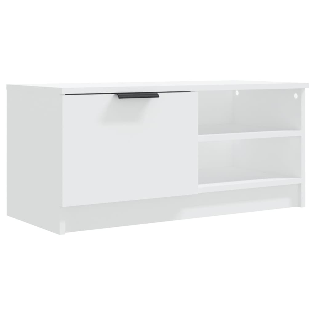 Tv-meubel 80x35x36,5 cm bewerkt hout wit