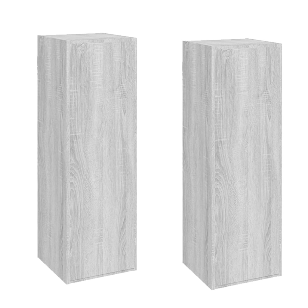 Tv-meubelen 2 st 30,5x30x90 cm bewerkt hout grijs sonoma eiken