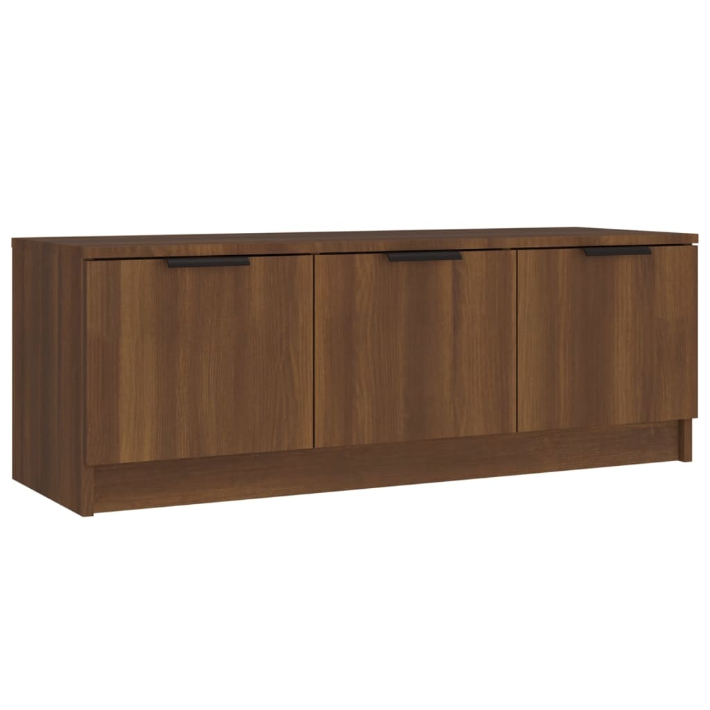 Tv-meubel 102x35x36,5 cm bewerkt hout bruineikenkleurig