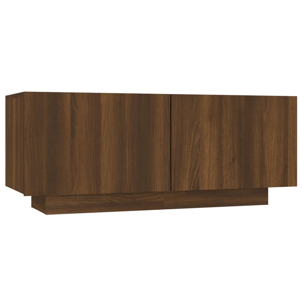 Tv-meubel 100x35x40 cm bewerkt hout bruineikenkleurig