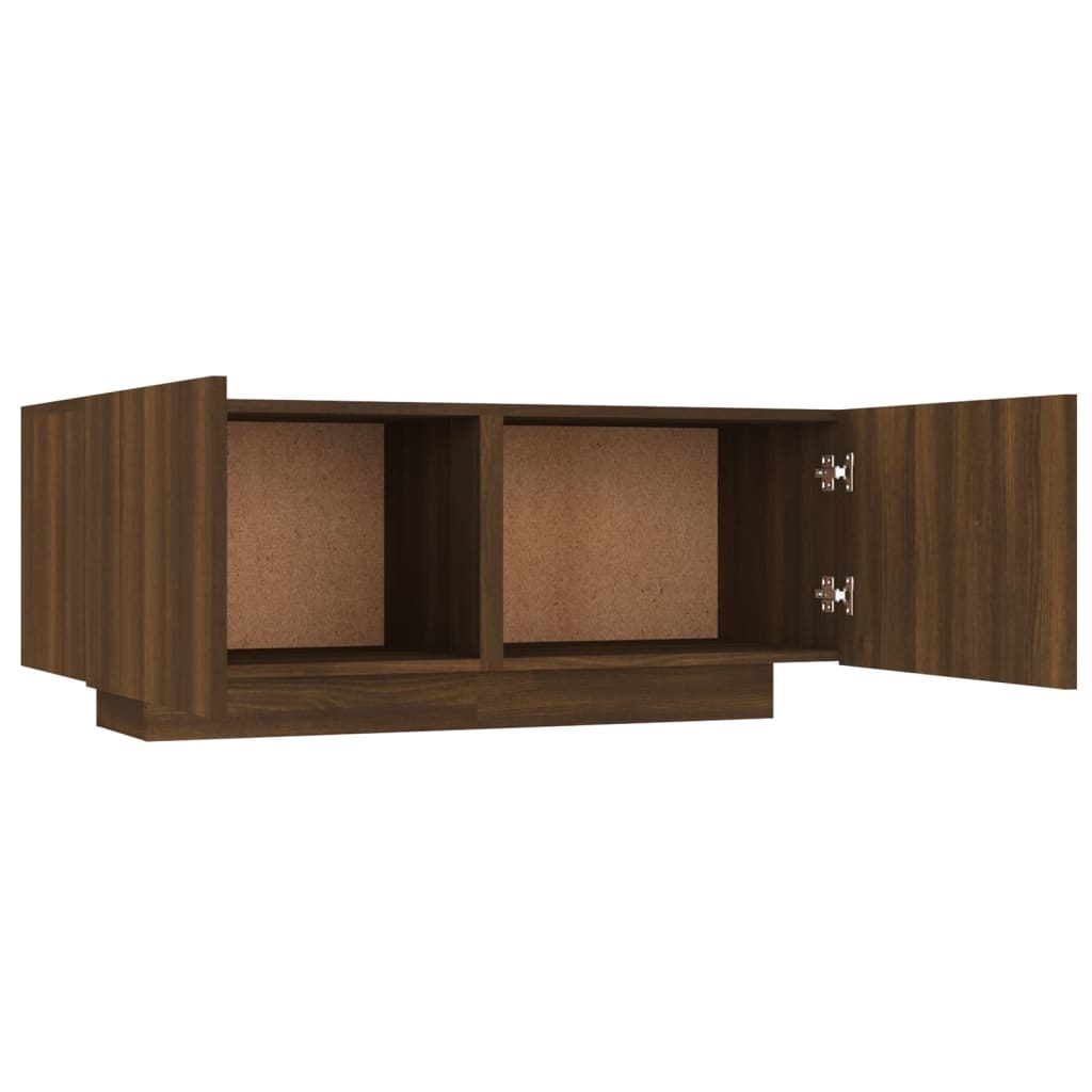 Tv-meubel 100x35x40 cm bewerkt hout bruineikenkleurig