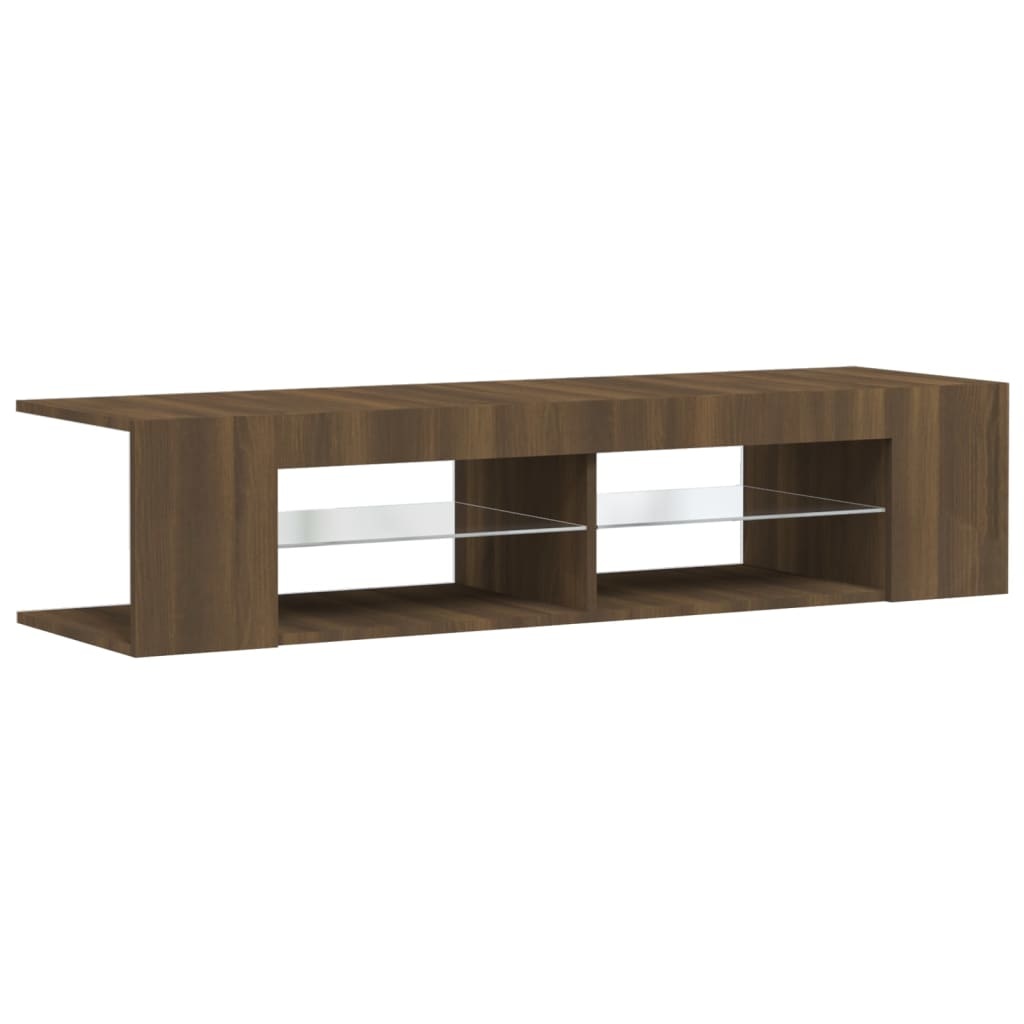 Tv-meubel met LED-verlichting 135x39x30 cm bruineikenkleurig