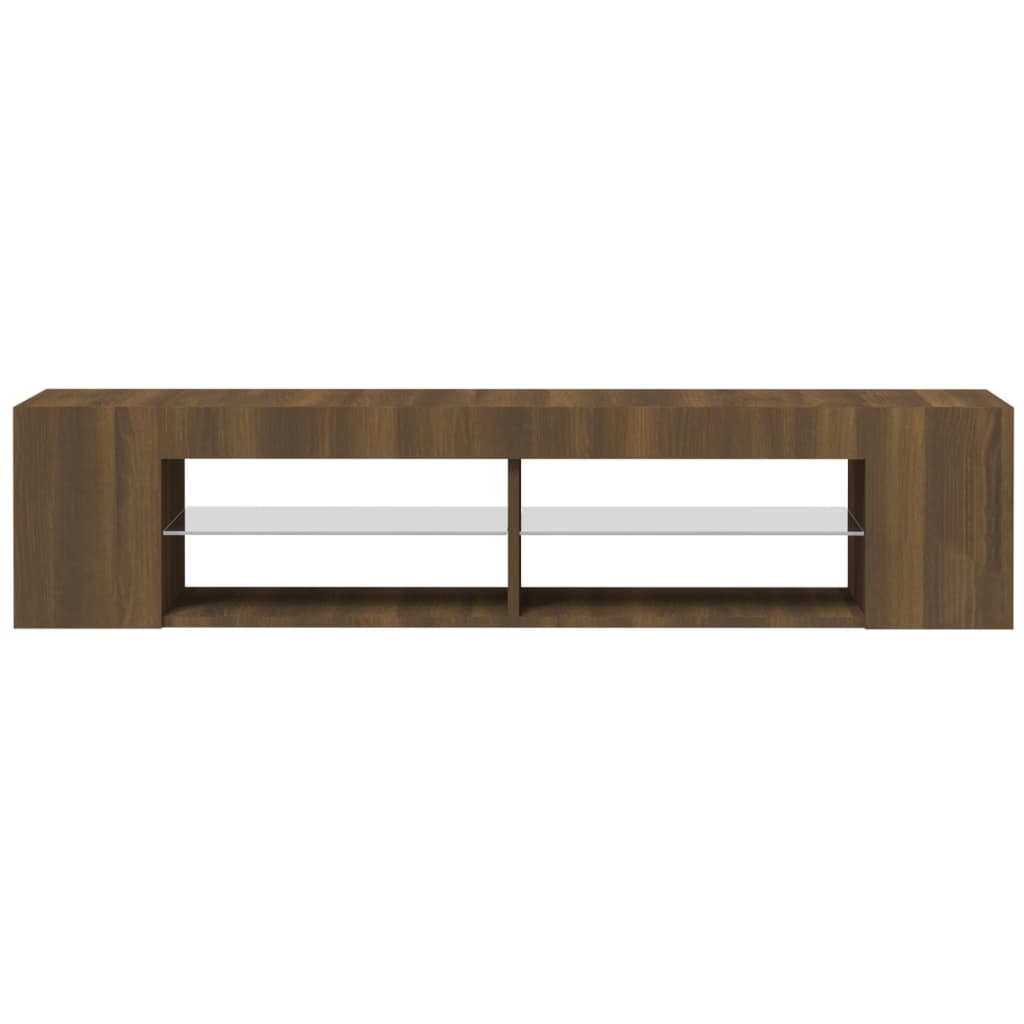 Tv-meubel met LED-verlichting 135x39x30 cm bruineikenkleurig