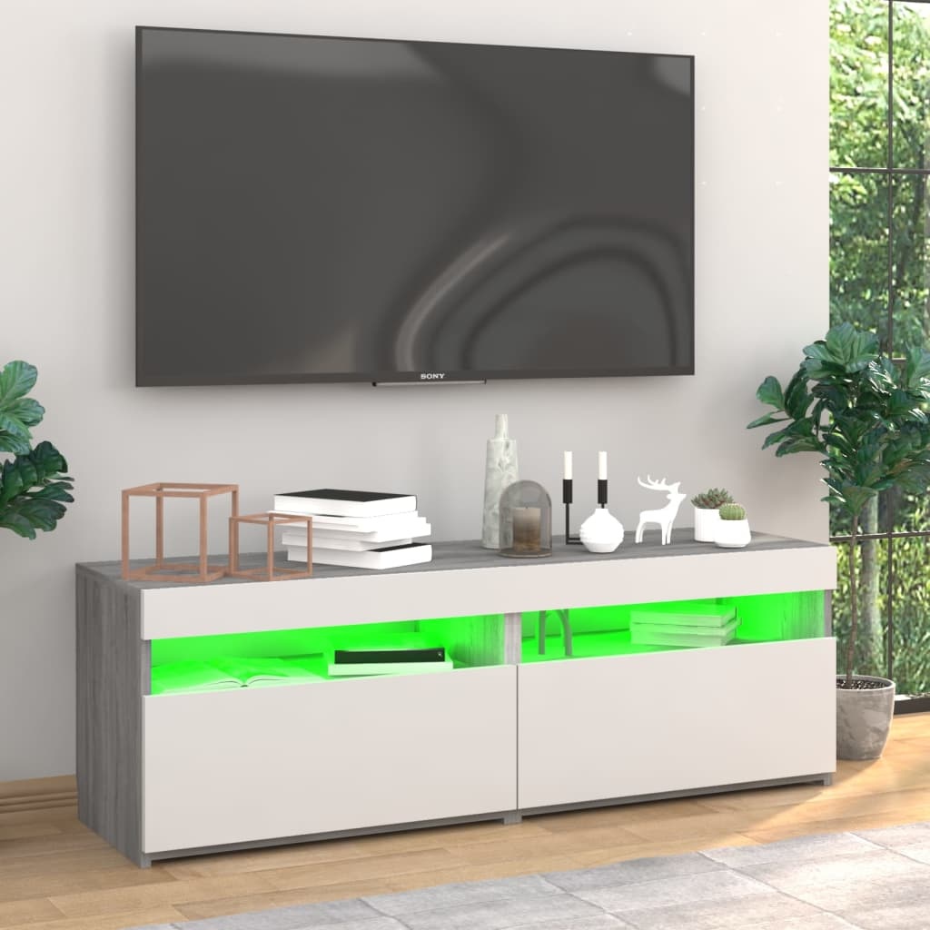 Tv-meubels 2 st met LED-verlichting 60x35x40 cm grijs meubel Nederland