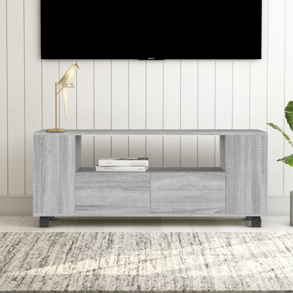 Tv-meubel 120x35x43 cm bewerkt hout grijs sonoma eikenkleurig