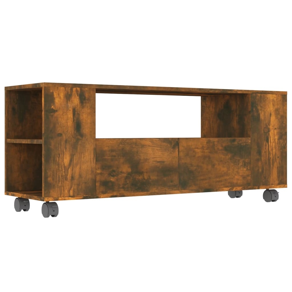 Tv-meubel 120x35x48 cm bewerkt hout gerookt eikenkleurig