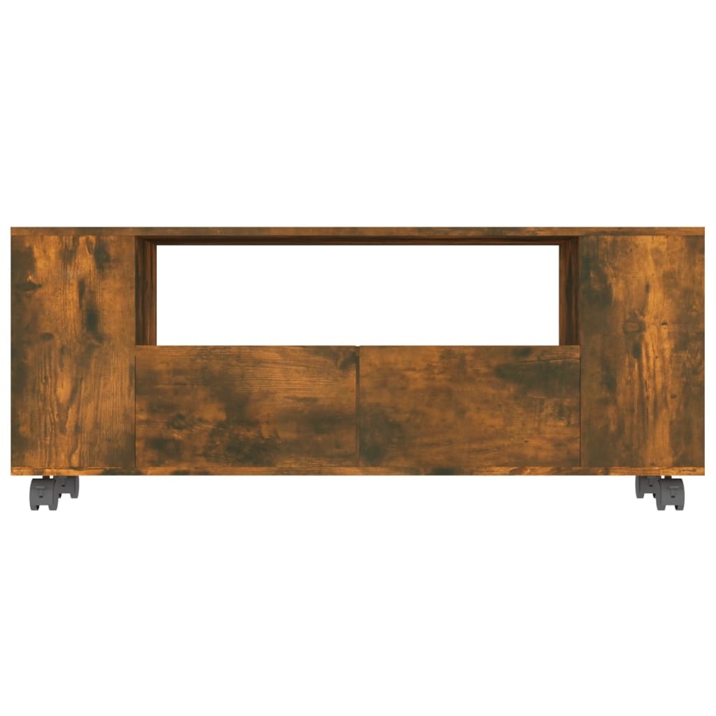 Tv-meubel 120x35x48 cm bewerkt hout gerookt eikenkleurig