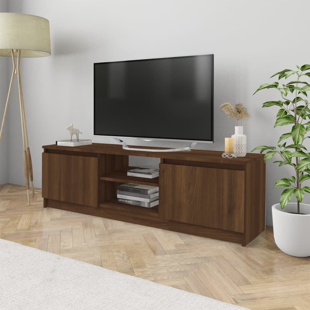 Tv-meubel 120x30x35,5 cm bewerkt hout bruineikenkleurig