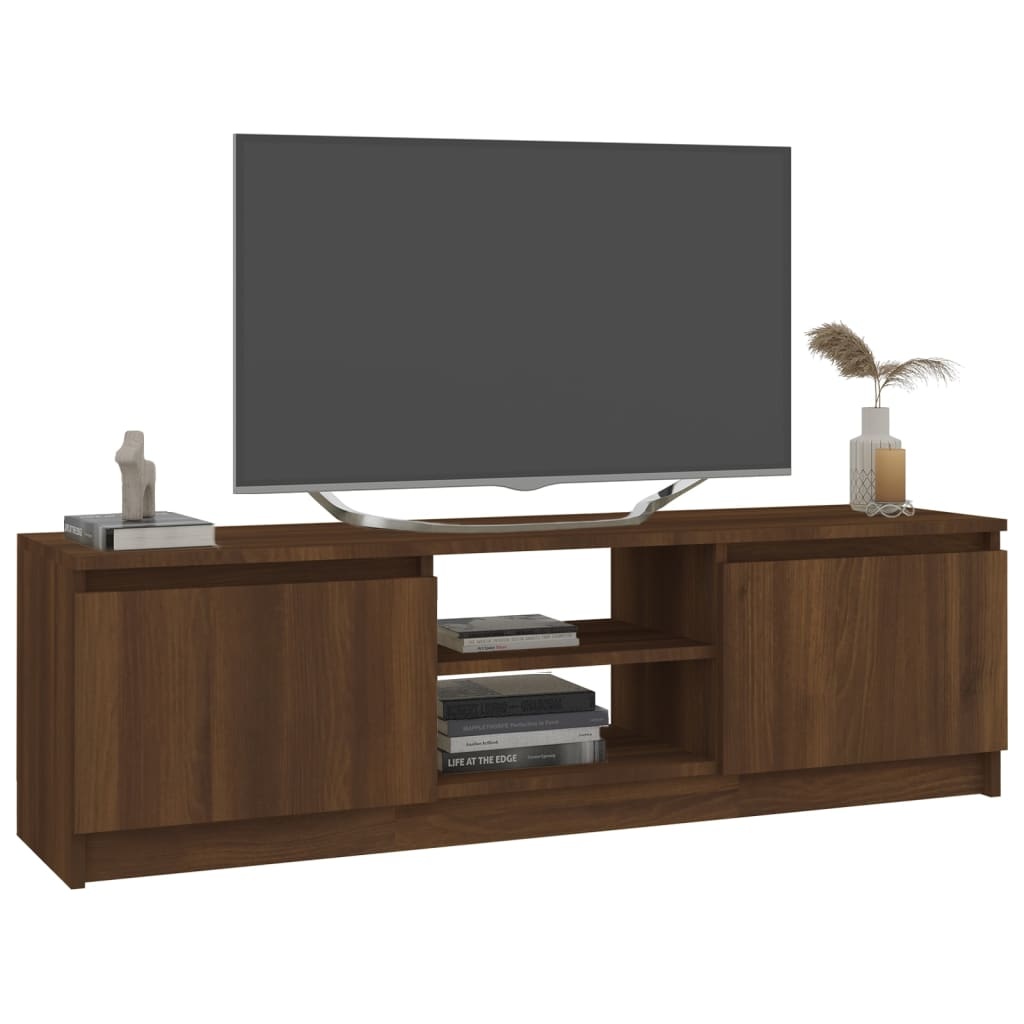 Tv-meubel 120x30x35,5 cm bewerkt hout bruineikenkleurig