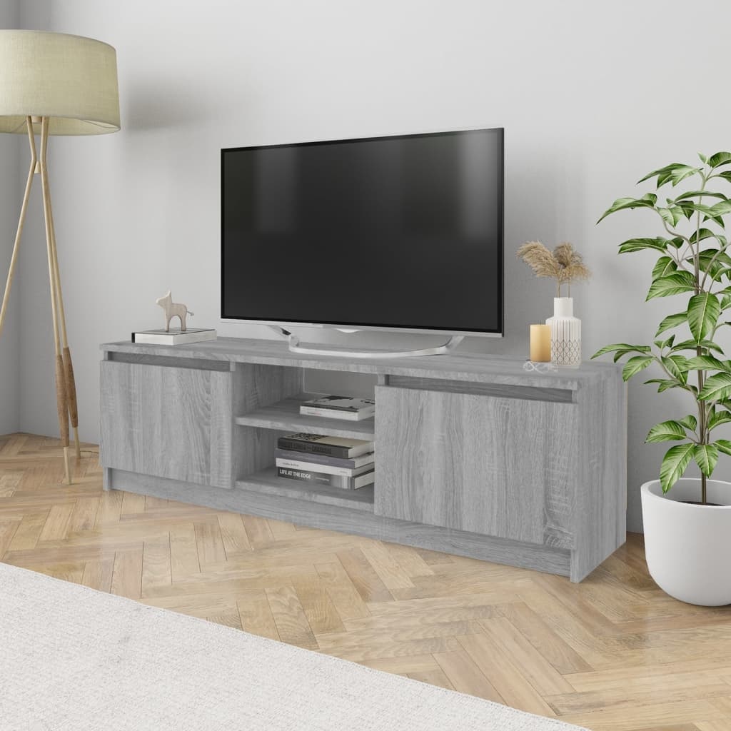Tv-meubel 120x30x35,5 cm bewerkt hout grijs sonoma eikenkleurig