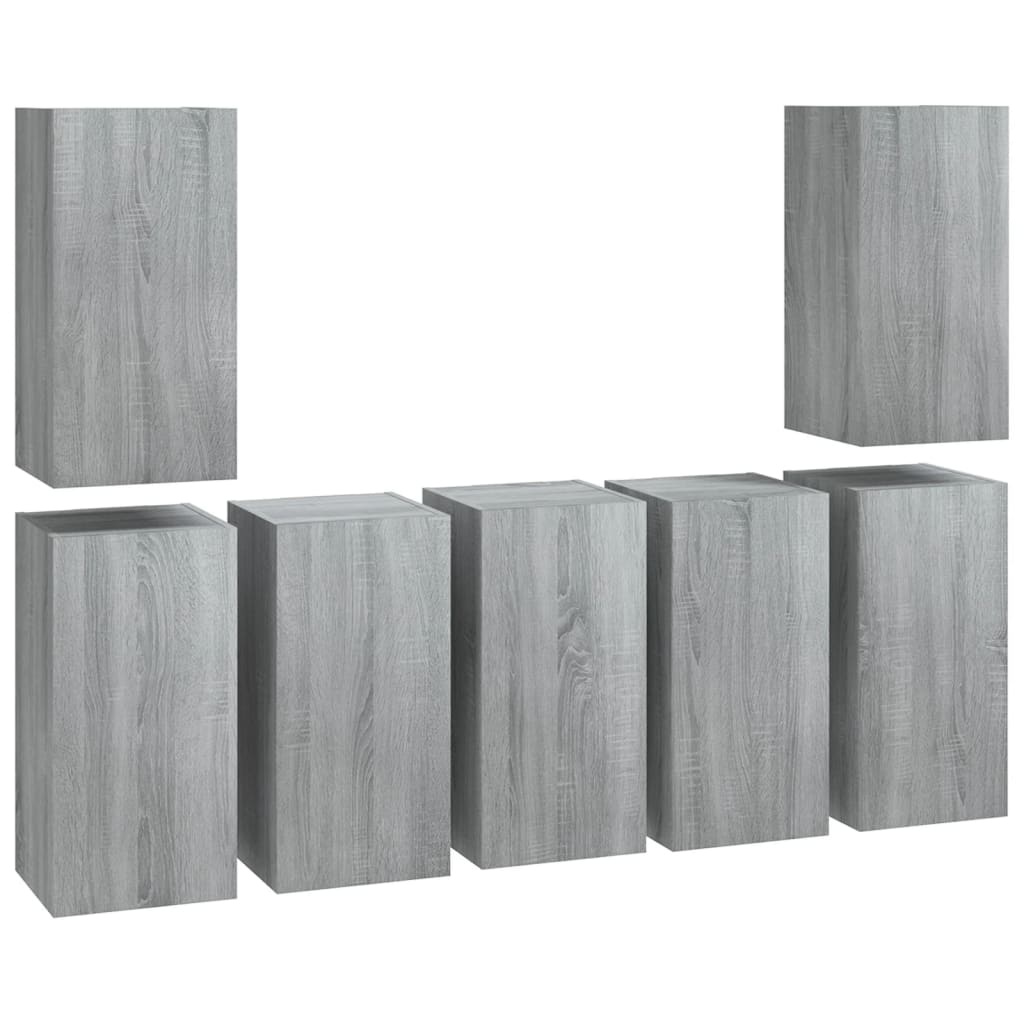 Tv-meubels 7 st 30,5x30x60 cm bewerkt hout grijs sonoma eiken