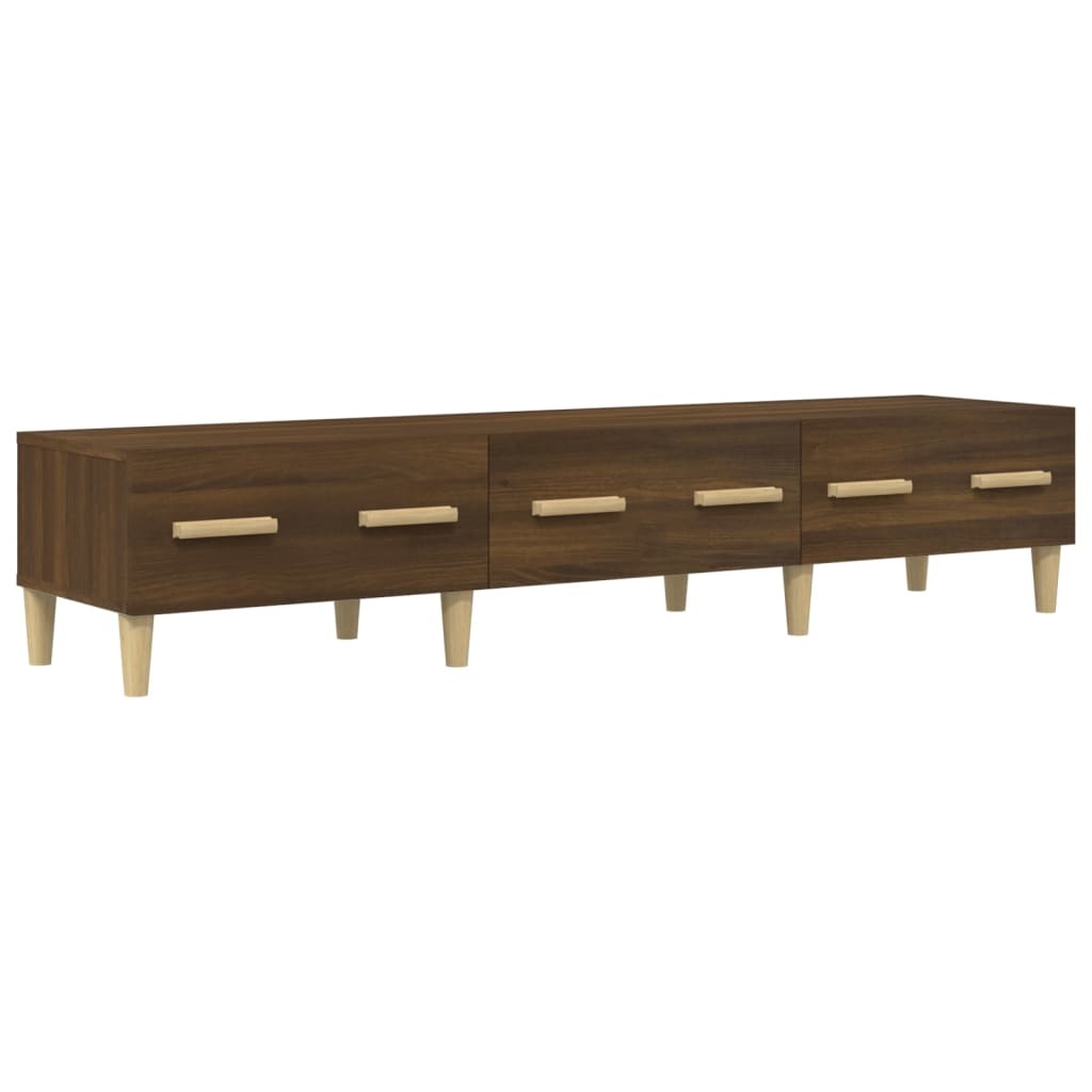 Tv-meubel 150x34,5x30 cm bewerkt hout bruineikenkleurig