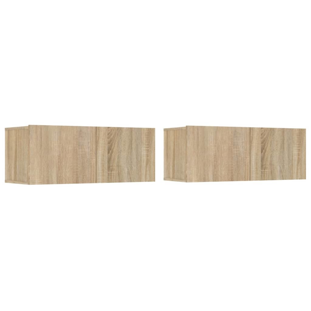 Tv-meubelen 2 st 80x30x30 cm bewerkt hout sonoma eikenkleurig