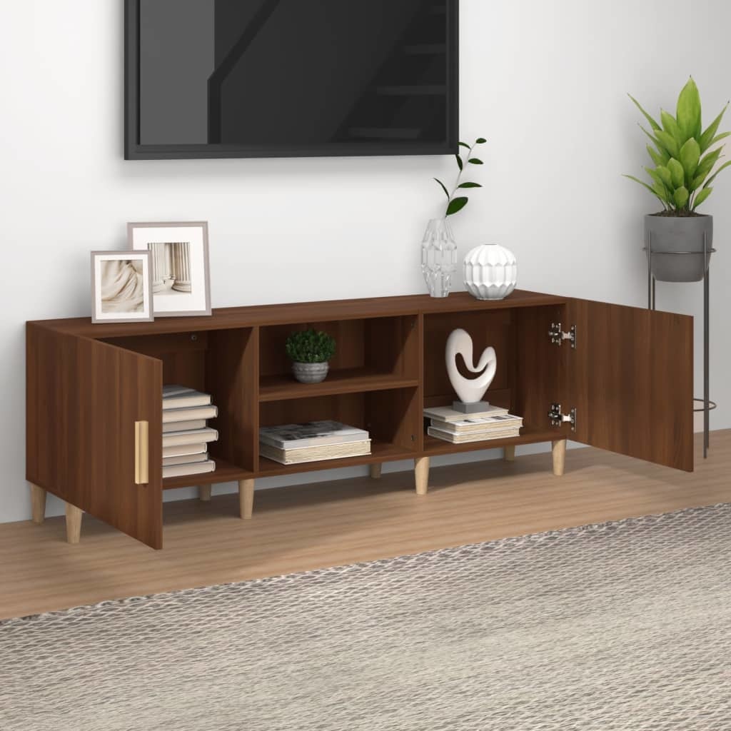 Tv-meubel 150x30x50 cm bewerkt hout bruineikenkleurig
