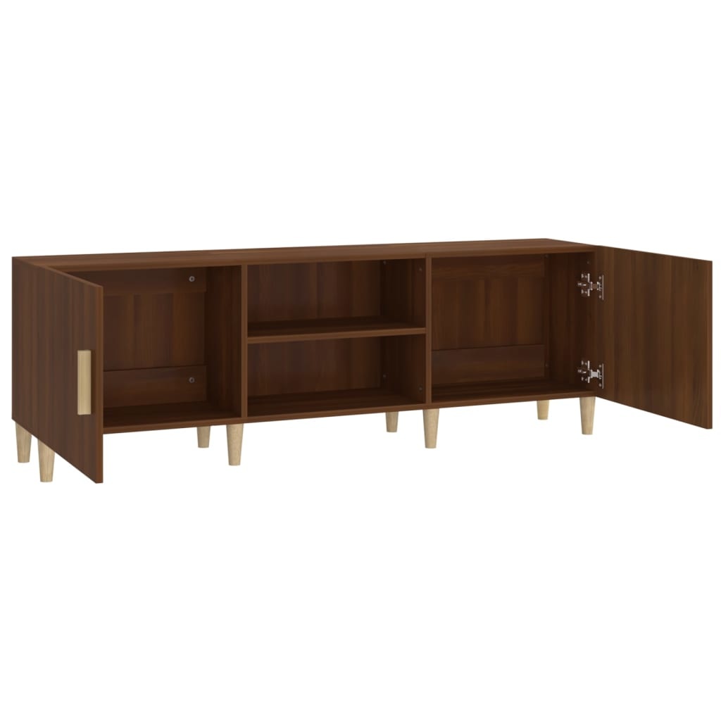 Tv-meubel 150x30x50 cm bewerkt hout bruineikenkleurig