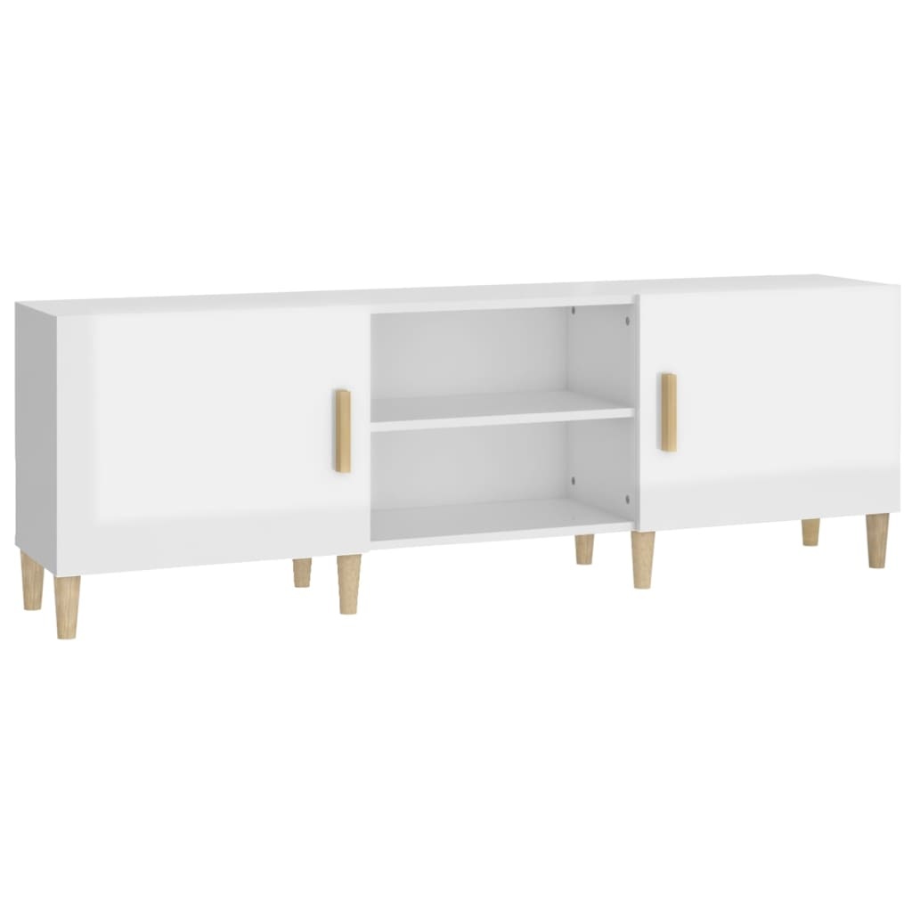 Tv-meubel 150x30x50 cm bewerkt hout hoogglans wit