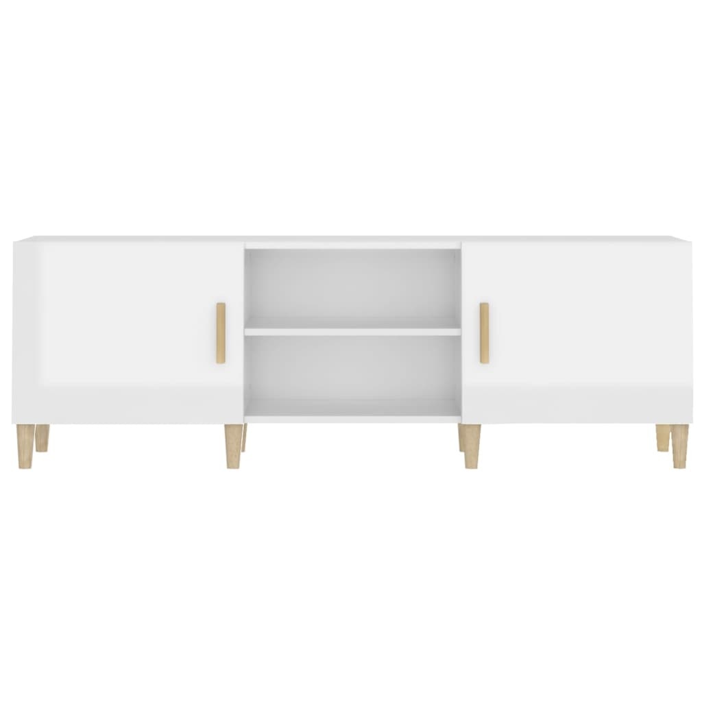 Tv-meubel 150x30x50 cm bewerkt hout hoogglans wit