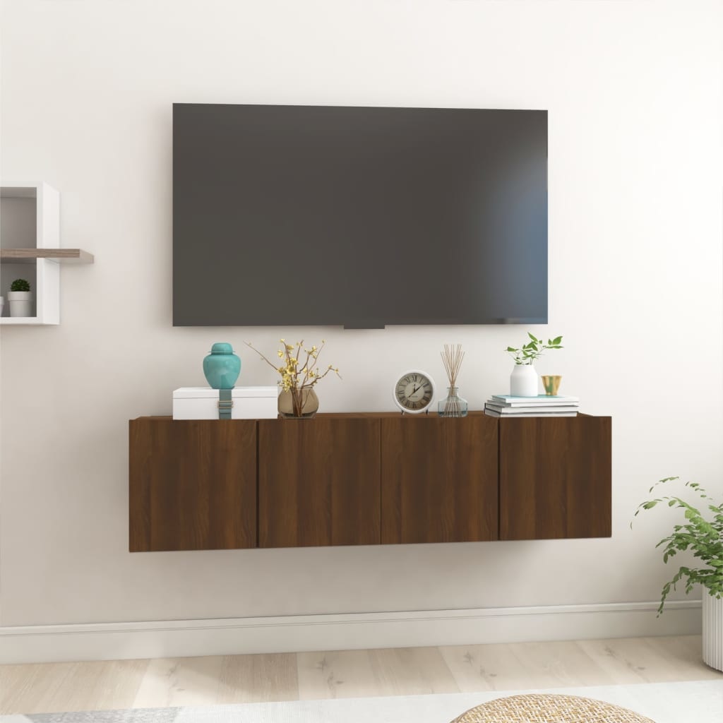 Tv-hangmeubelen 2 st 60x30x30 cm bewerkt hout bruineikenkleurig