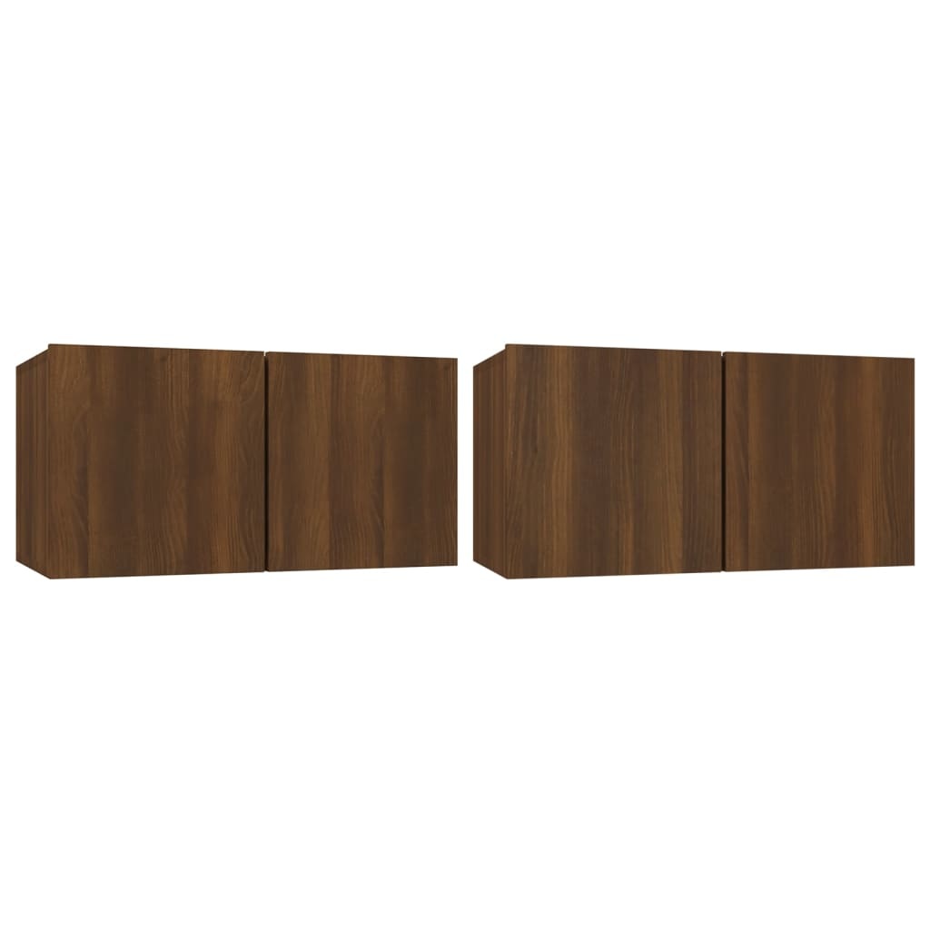 Tv-hangmeubelen 2 st 60x30x30 cm bewerkt hout bruineikenkleurig
