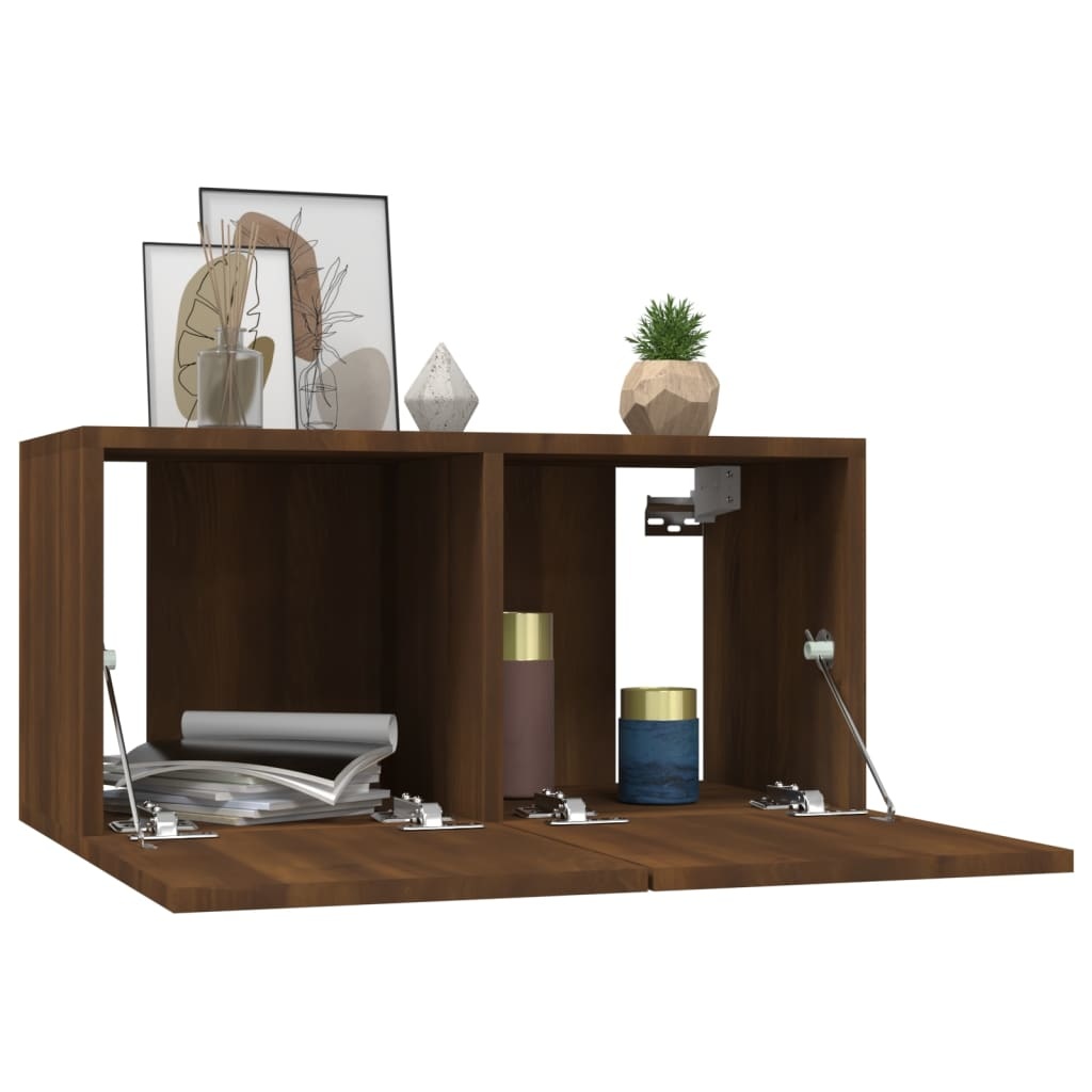 Tv-hangmeubelen 2 st 60x30x30 cm bewerkt hout bruineikenkleurig