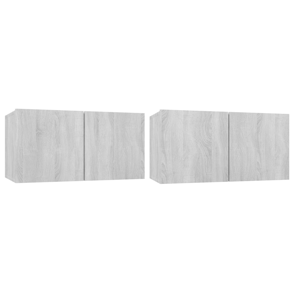 Tv-hangmeubelen 2 st 60x30x30 cm bewerkt hout grijs sonoma