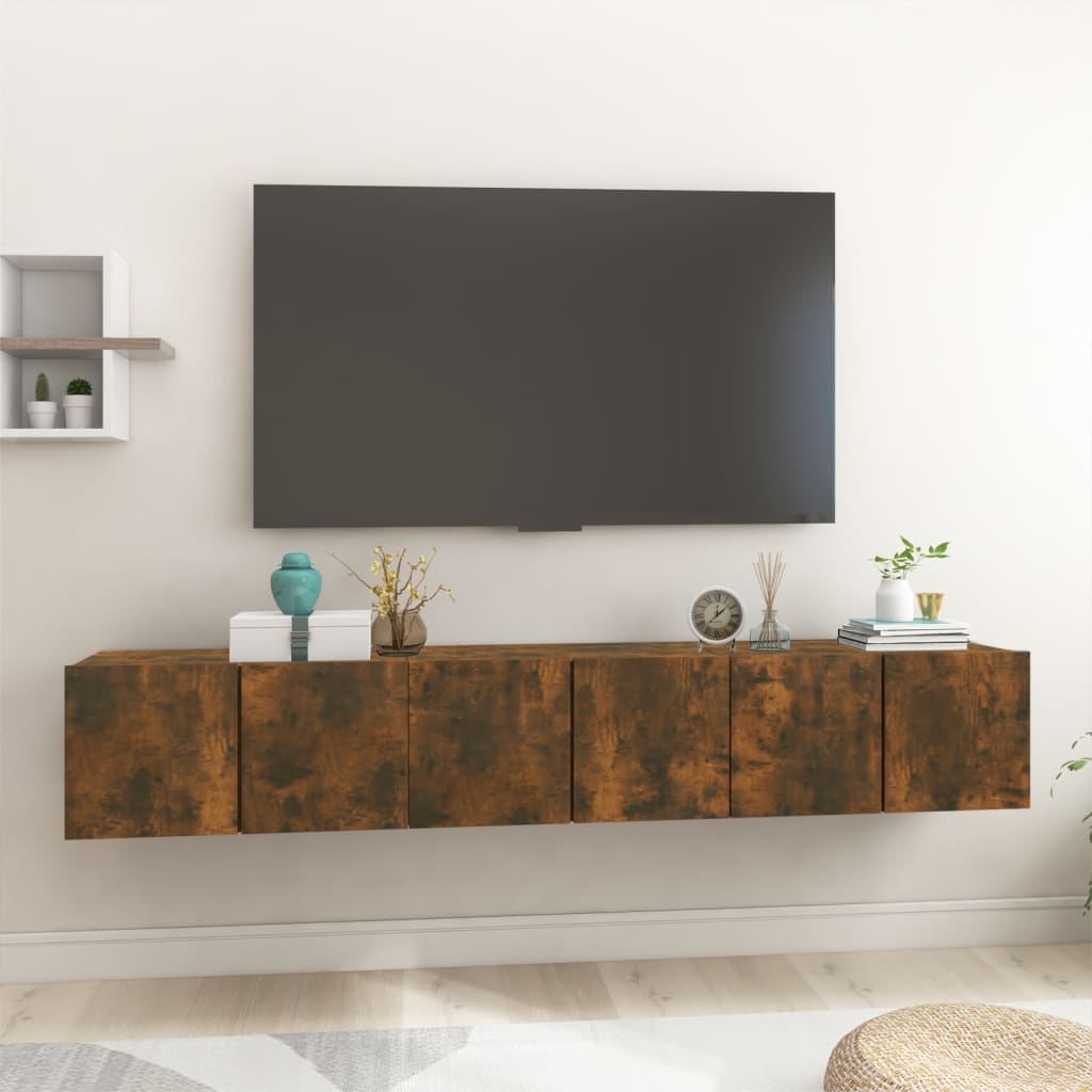 Tv-hangmeubelen 3 st 60x30x30 cm gerookt eikenkleurig