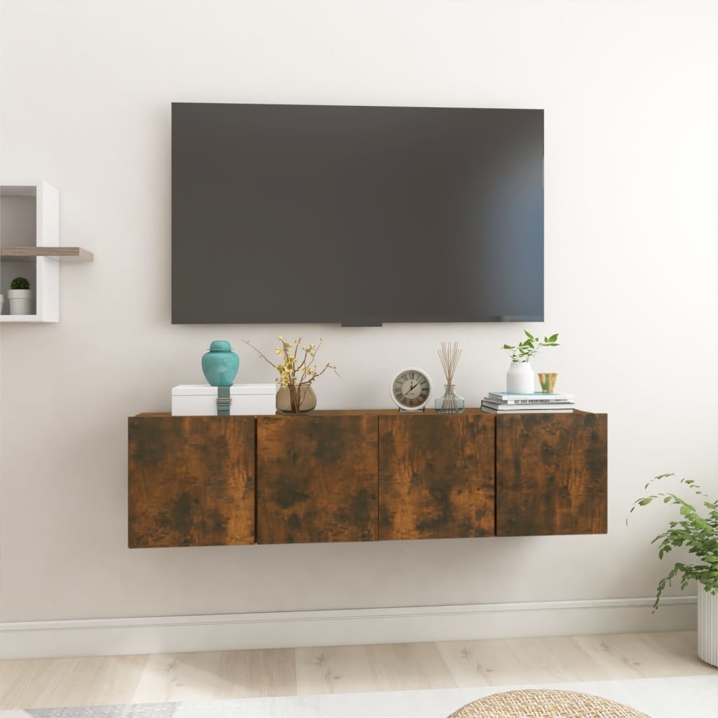 Tv-hangmeubelen 2 st 60x30x30 cm gerookt eikenkleurig