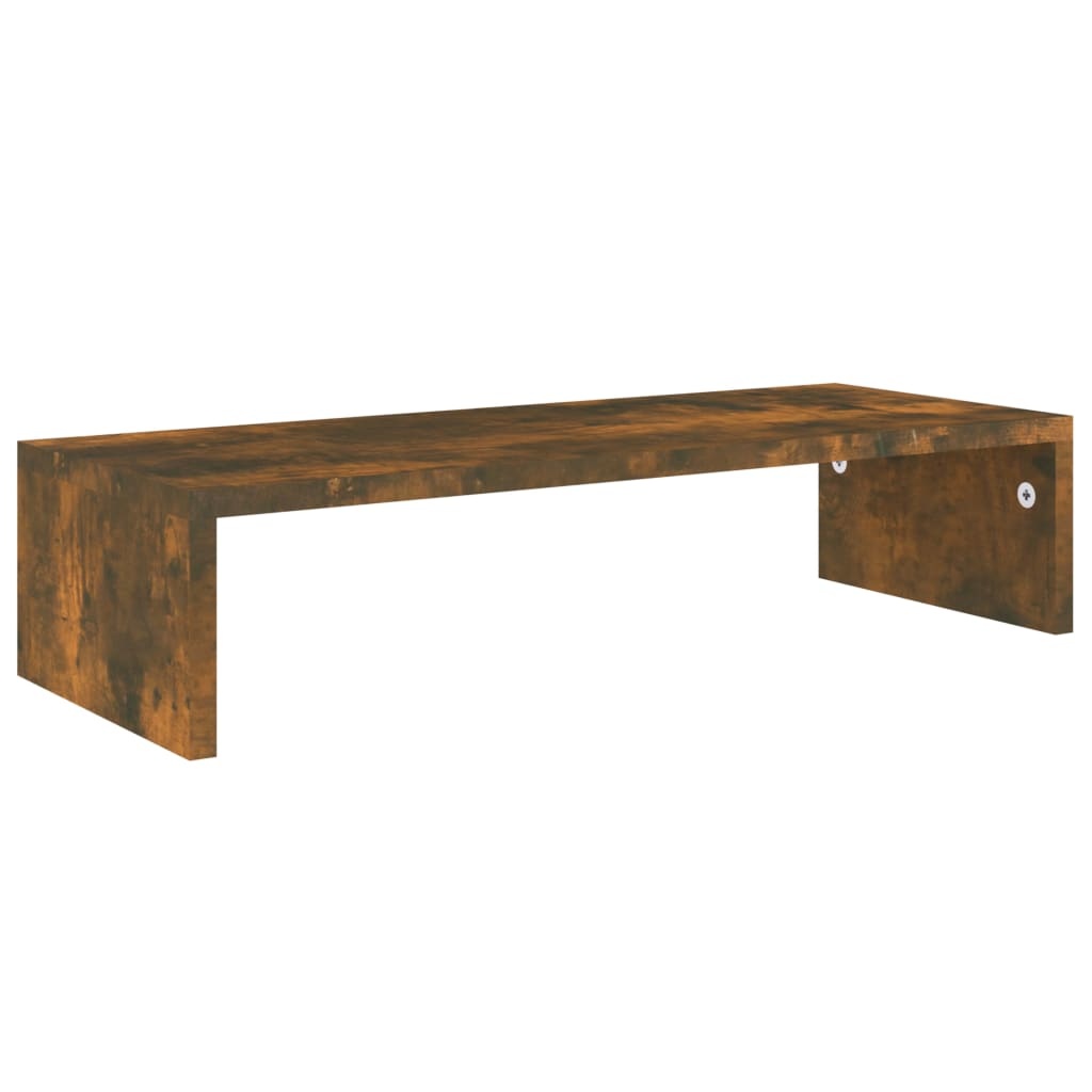 Monitorstandaard 60x23,5x12 cm bewerkt hout gerookt eikenkleur