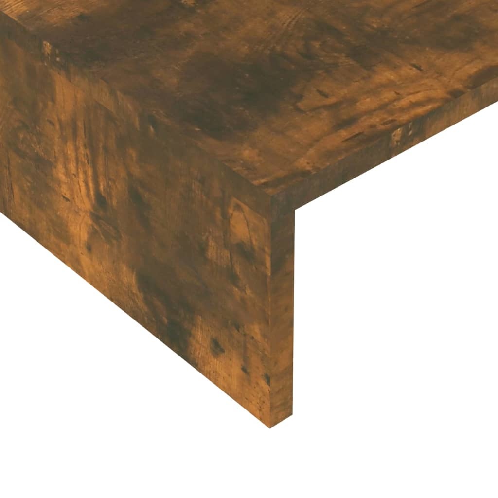 Monitorstandaard 60x23,5x12 cm bewerkt hout gerookt eikenkleur