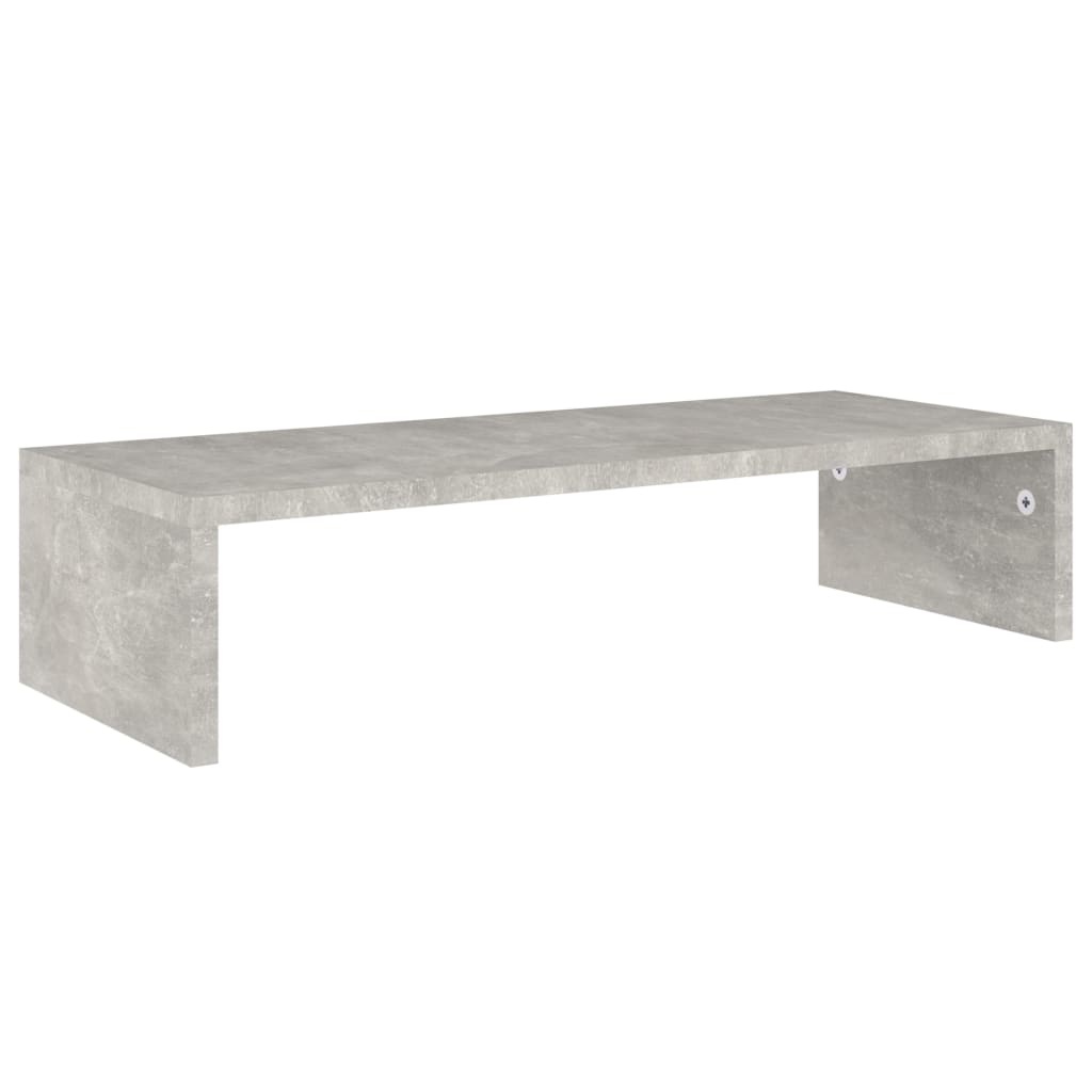 Monitorstandaard 60x23,5x12 cm bewerkt hout betongrijs