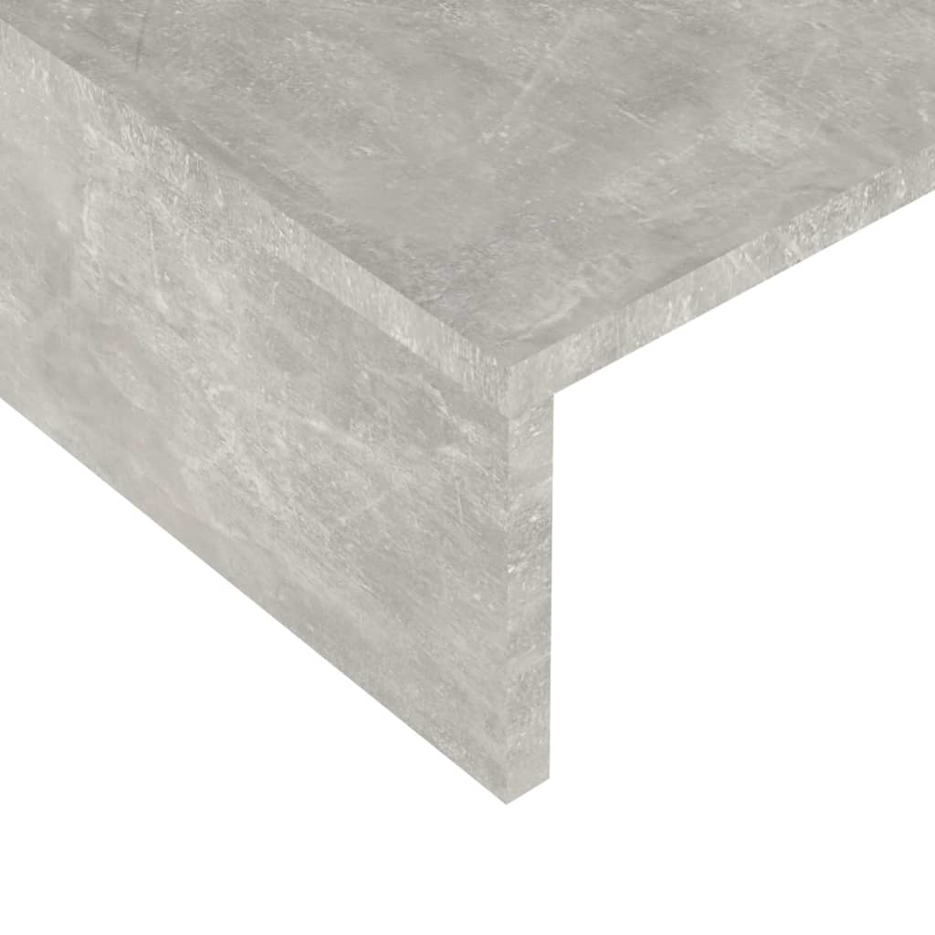 Monitorstandaard 60x23,5x12 cm bewerkt hout betongrijs