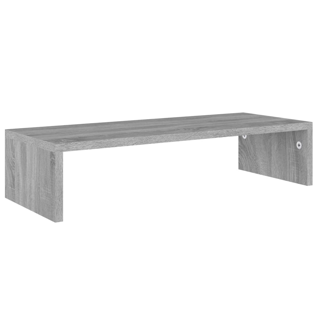Monitorstandaard 60x23,5x12 cm bewerkt hout grijs sonoma eiken