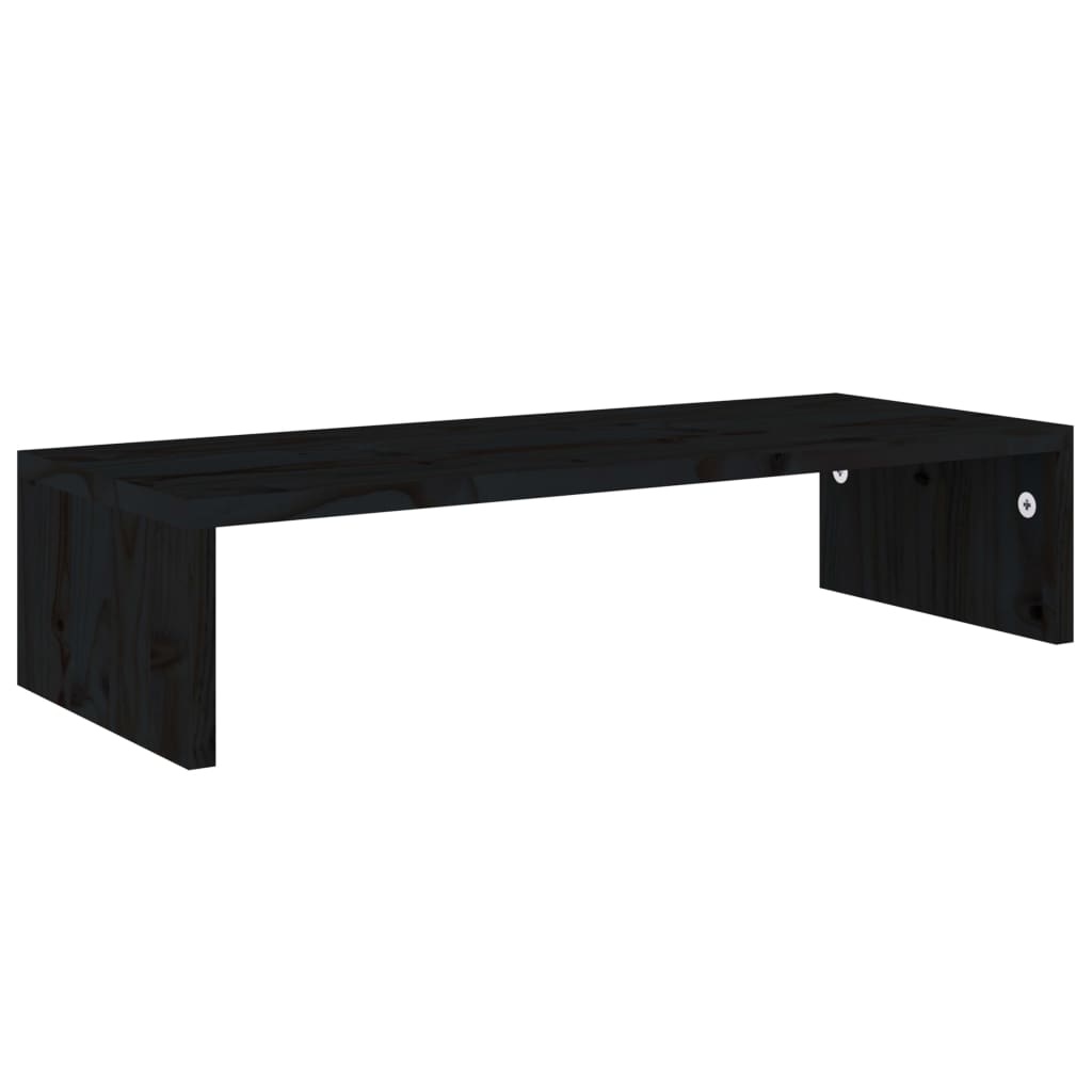 Monitorstandaard 60x23,5x12 cm bewerkt hout zwart