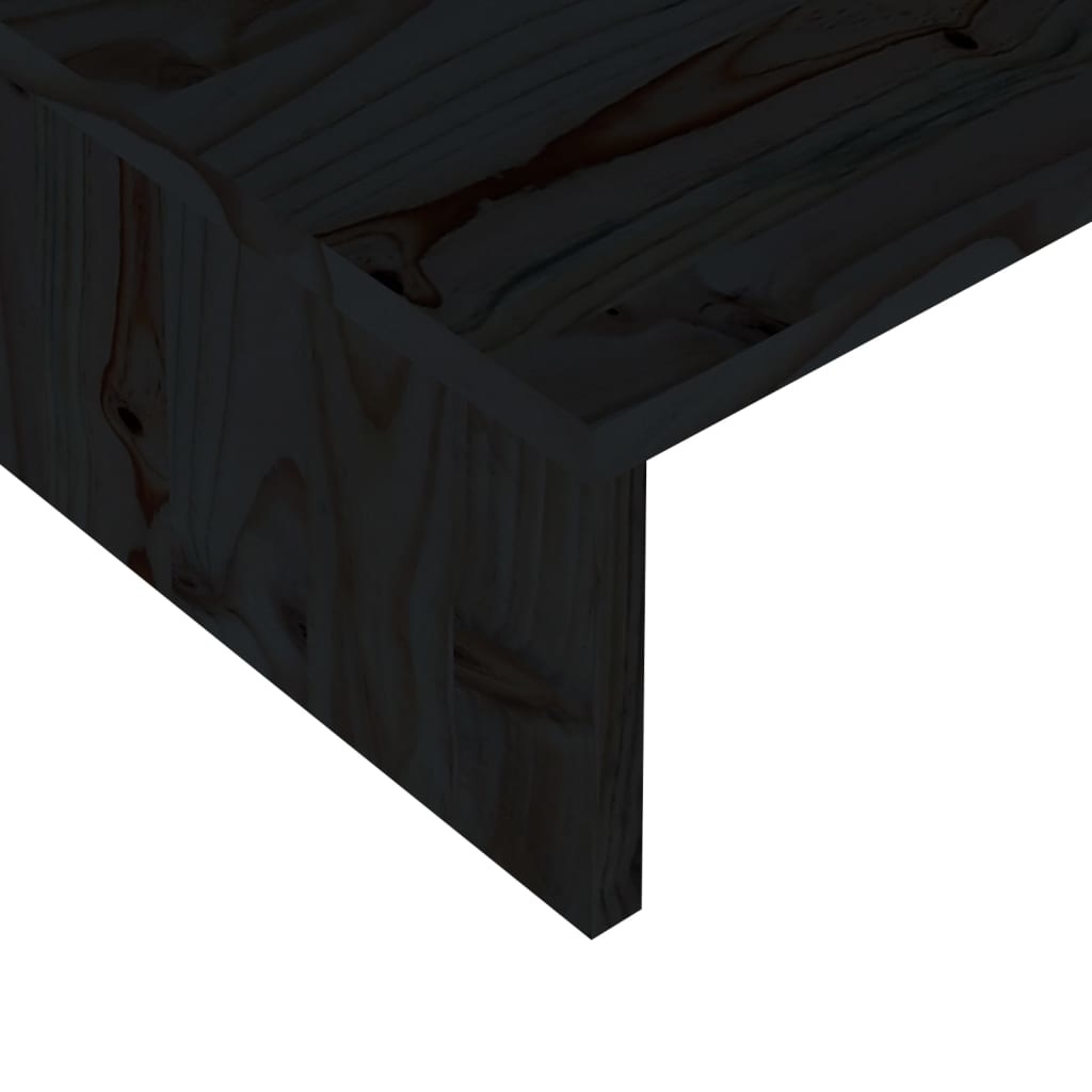 Monitorstandaard 60x23,5x12 cm bewerkt hout zwart
