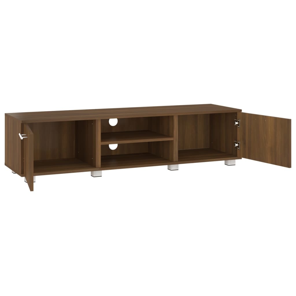 Tv-meubel 140x40x35 cm bewerkt hout bruineikenkleurig