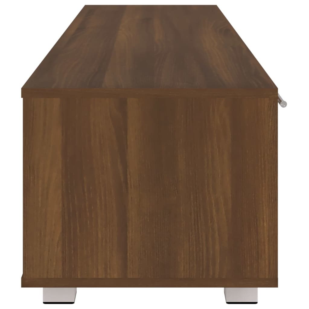 Tv-meubel 140x40x35 cm bewerkt hout bruineikenkleurig