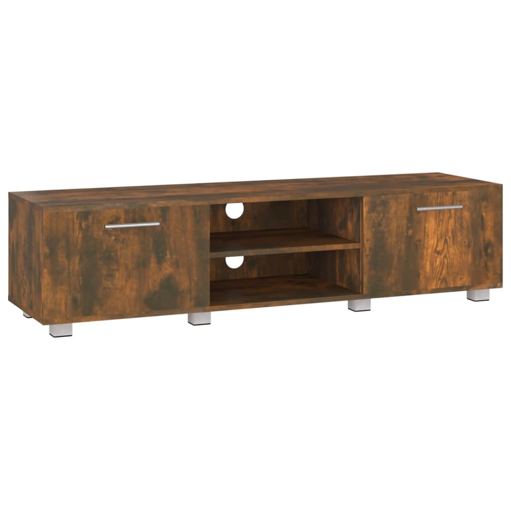 Tv-meubel 140x40x35 cm bewerkt hout gerookt eikenkleurig