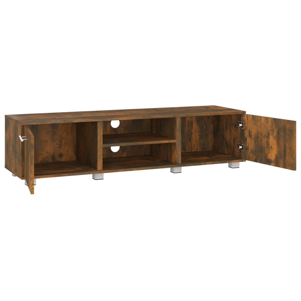 Tv-meubel 140x40x35 cm bewerkt hout gerookt eikenkleurig