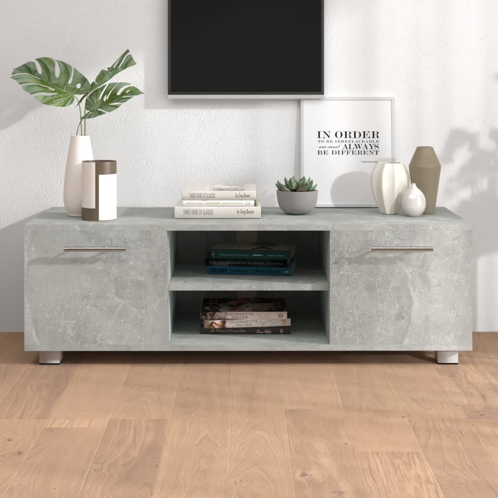 Tv-meubel 110x40x35 cm bewerkt hout betongrijs