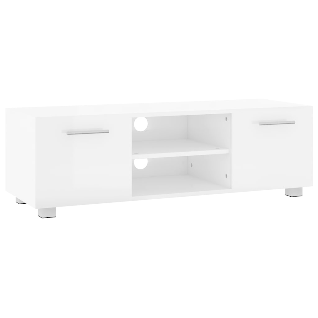 Tv-meubel 110x40x35 cm bewerkt hout hoogglans wit